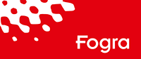 The red and white Fogra logo