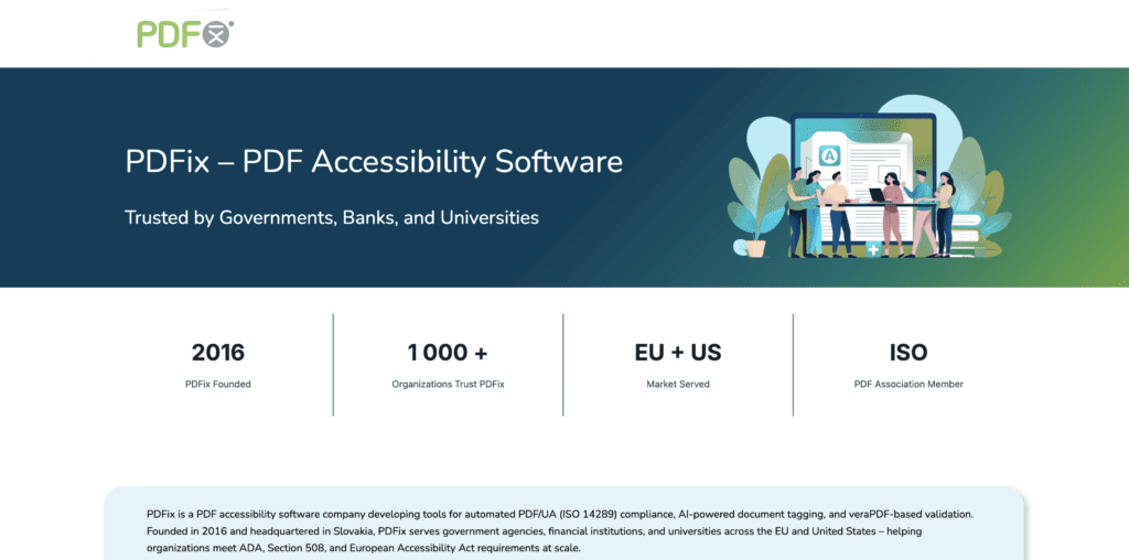 PDFix website mainpage